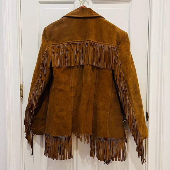 Lesco Leather Vintage 1970s Western Suede Fringe Biker Distressed Jacket Rancher - Picture 11 of 16